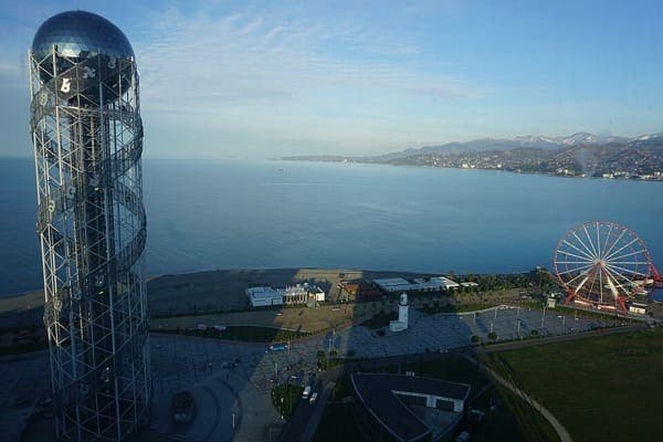 The Alphabet Tower on the Batumi seafront, two hours from Kutaisi Airport