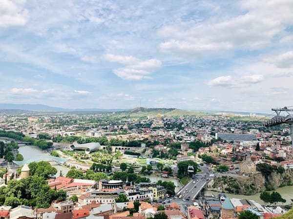 Panorama of Tbilisi, the destination at the end of the road from Kutaisi Airport